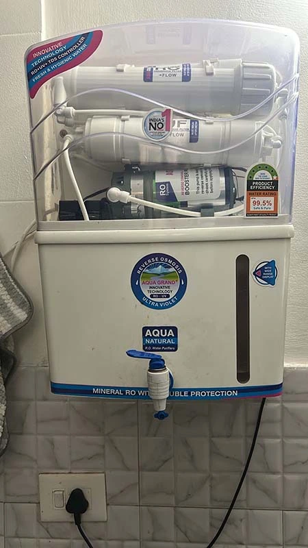 5 star customer review for Aquaguard RO water purifier service in Gurugram